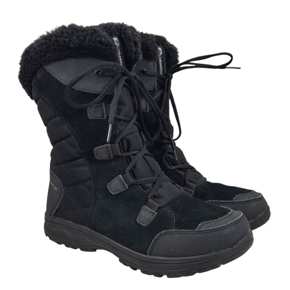 Columbia Ice Maiden II Black Waterproof Winter Snow Boots BL1581-011 Women 9 EUC